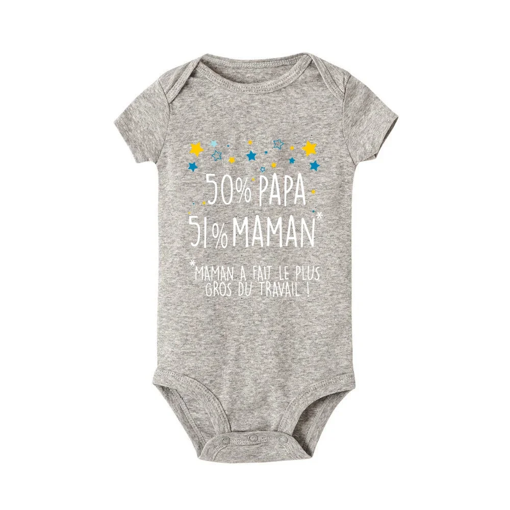 50%dad 51%mom Mom Did Most of The Traveling Newborn Bodysuits Mothers Day Baby Boy Girl Outfits Infant Romper Mothers Day Gifts