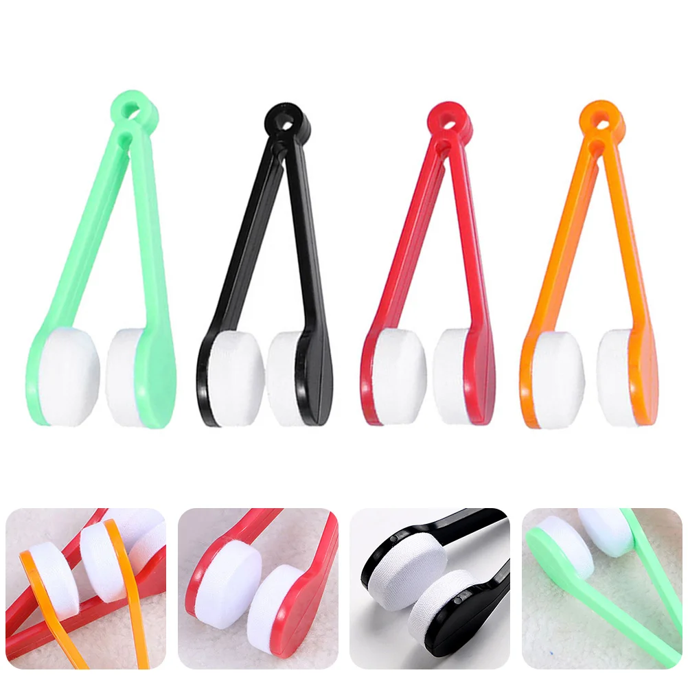 4 Pcs Spoon Glasses Cleaning Wipe Travel Wipes Microfiber Cleaner Tool Portable Eyeglasses Brush