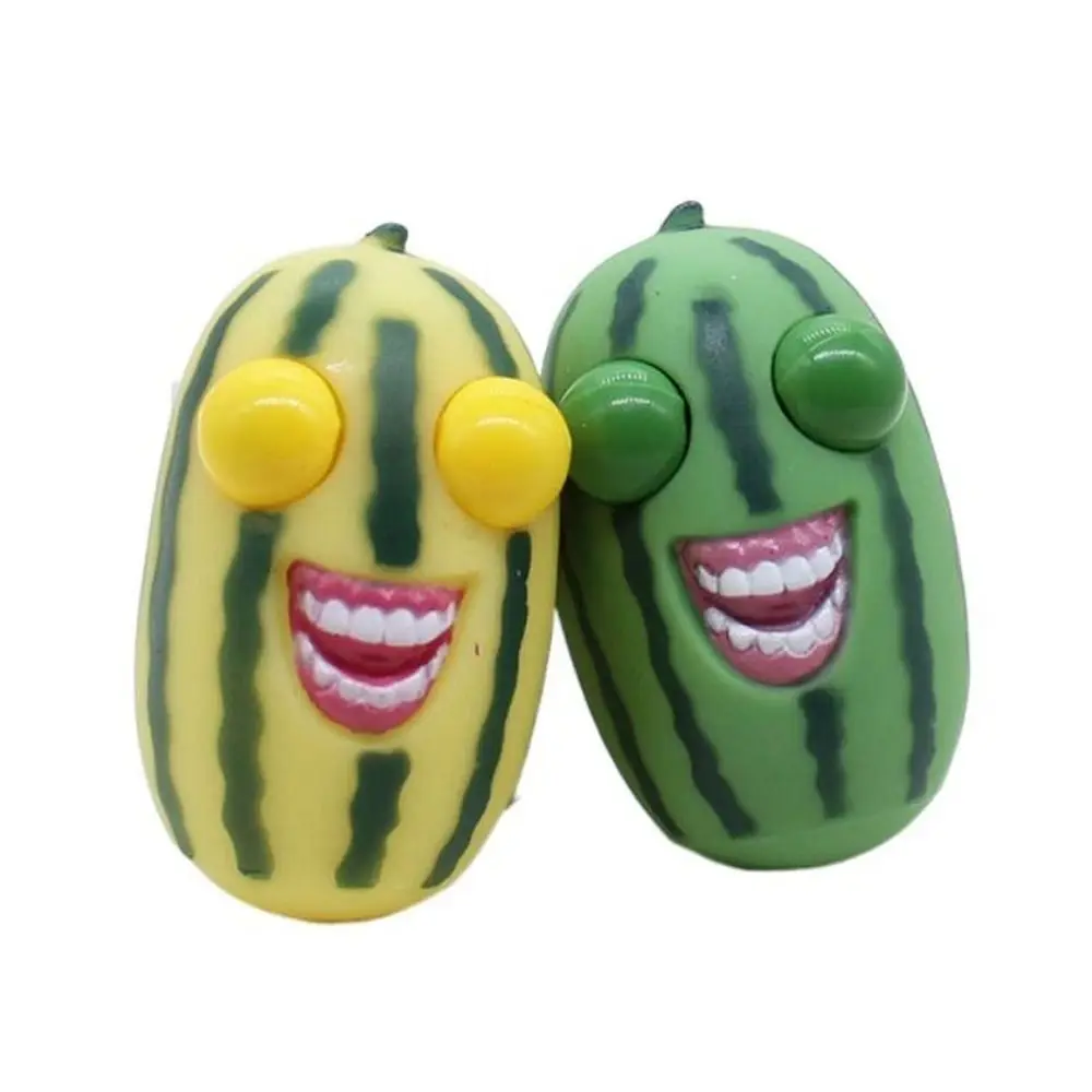 Slow Rebound Watermelon Pinch Toy Explosive Eye Watermelon Fruit Eyes Popping Out Toys Watermelon Strips Cartoon Birthday Gift