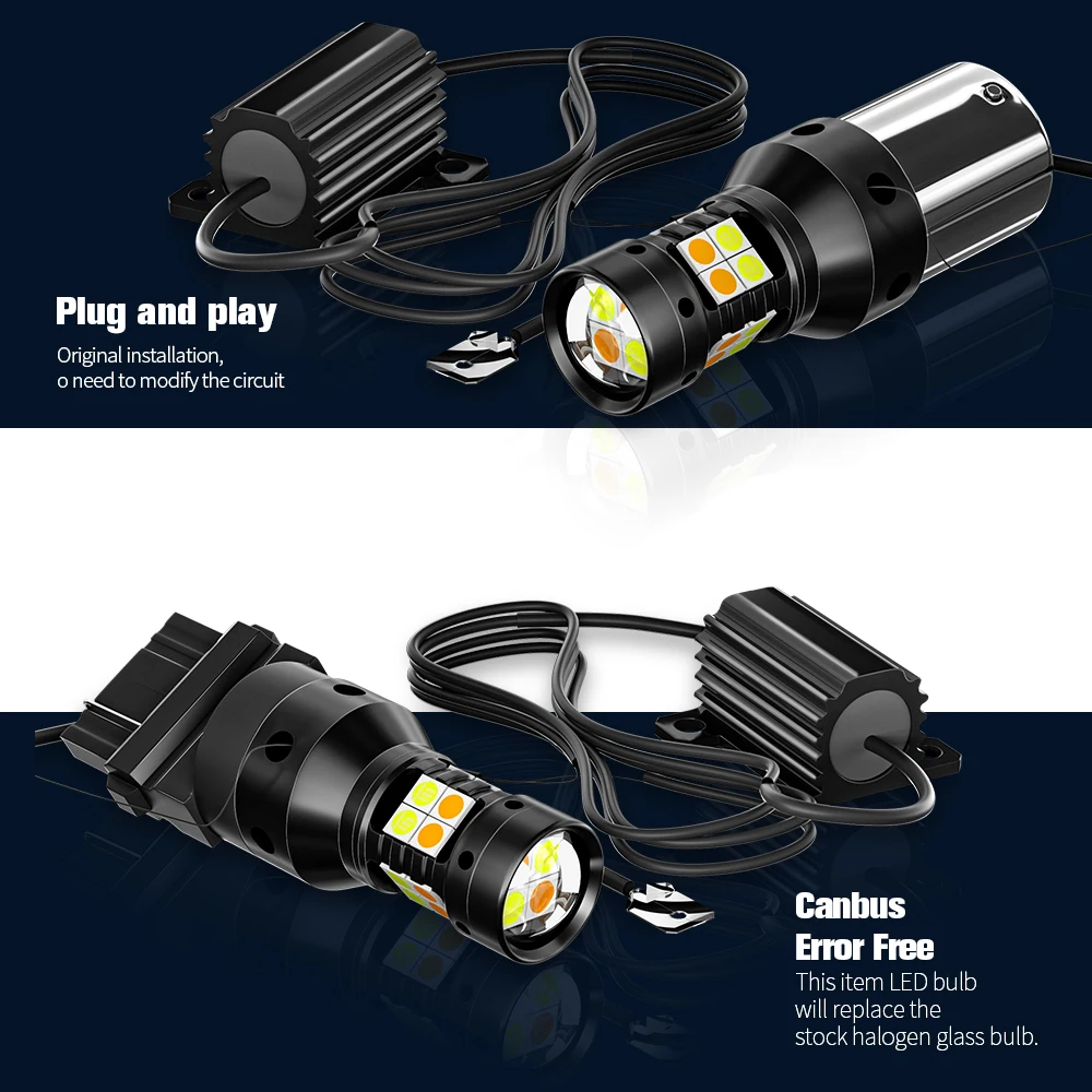 2 Stuks Led Dual Mode Richtingaanwijzer + Dagrijlicht Blub Drl Accessoires Canbus Voor Skoda Snelle 2011-2019 2013 2014 2015 2016