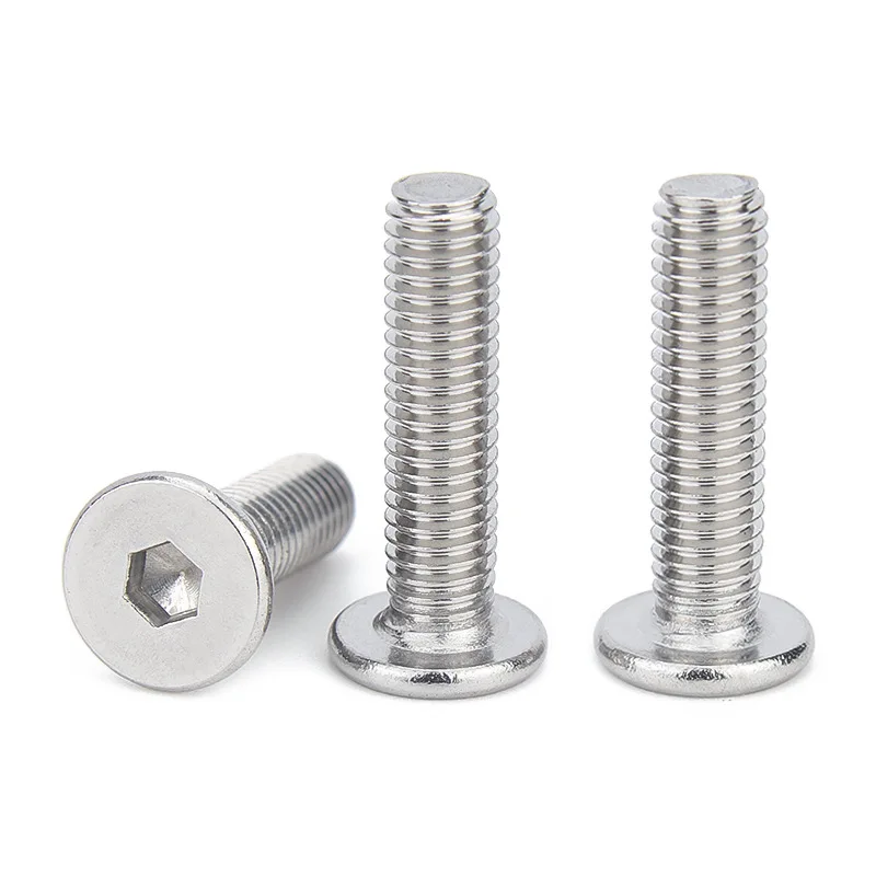 5~50pcs/lot M2 M2.5 M3 M4 M5 M6 M8 Black Galvanized 304 Stainless Steel CM Hex Hexagon Socket Ultra Thin Flat Wafer Head Screw