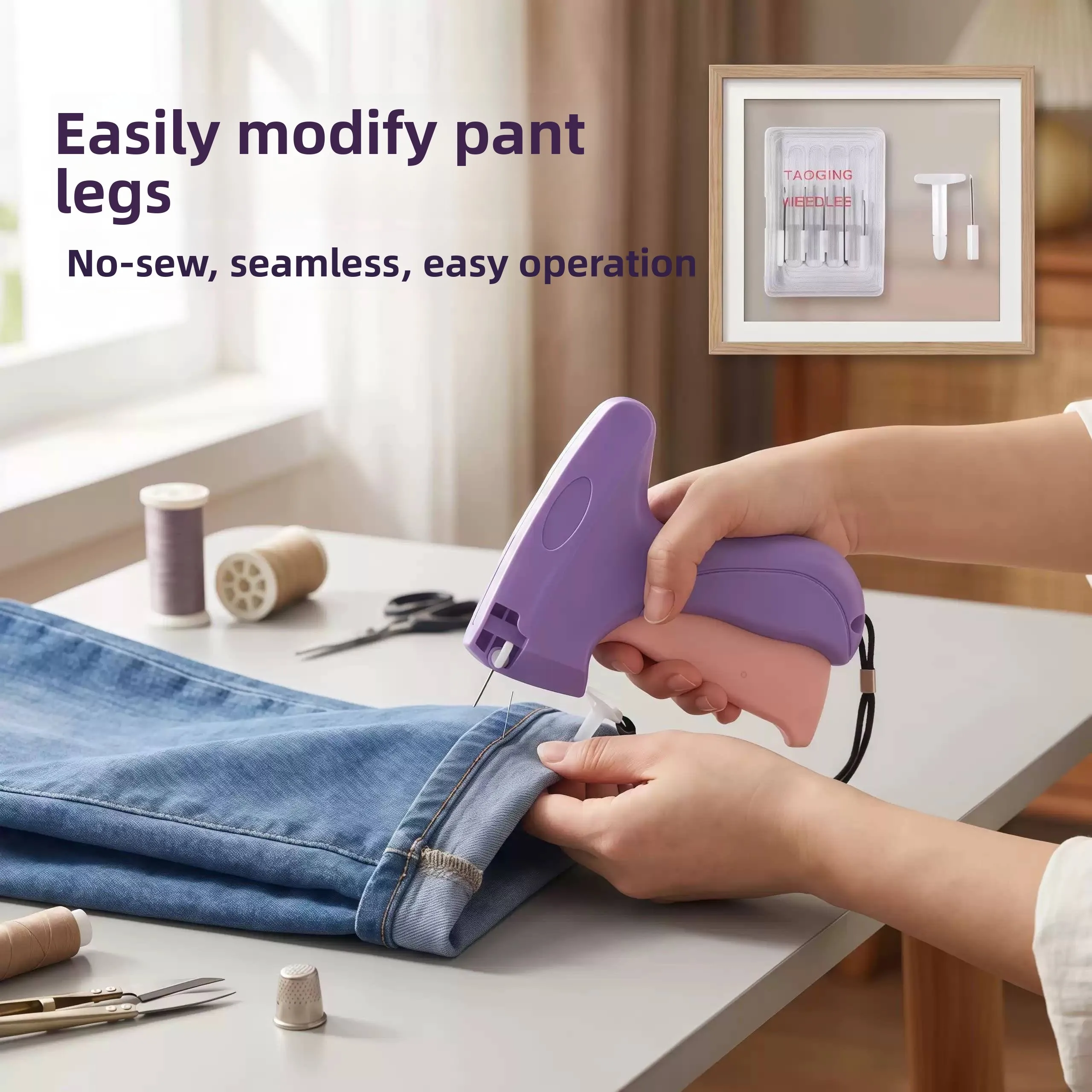 Handheld Fine Needle Tag Gun Clothing Label Gun Tag Machine Sewing Needle Glue Needle for Apparel Labeling Accessories