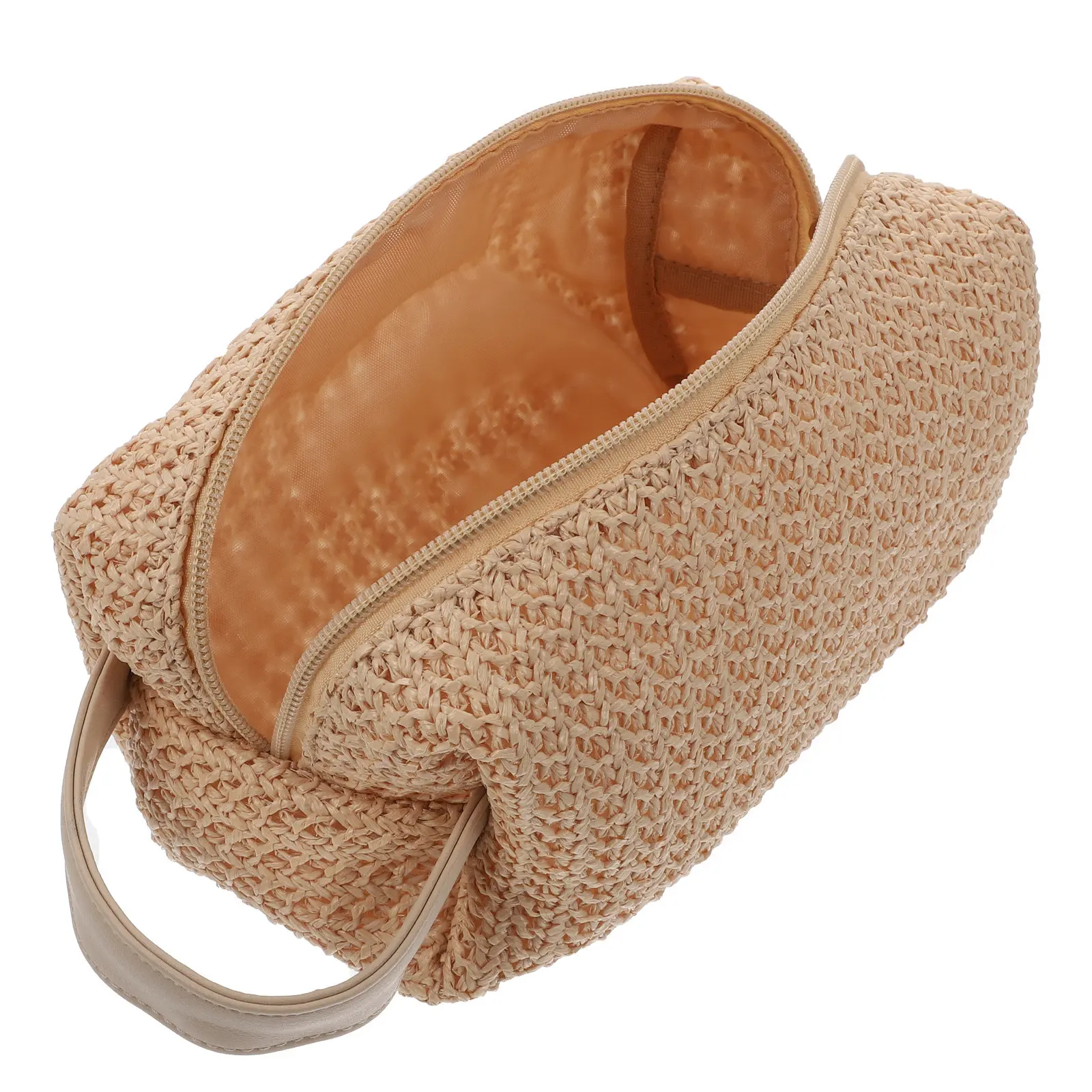 

Сумка-клатч из полипропилена с плетеным узором ручной работы, большая вместимость, на молнии, для женщин, для лета, пляжа, путешествий, хранения косметики, для умывания