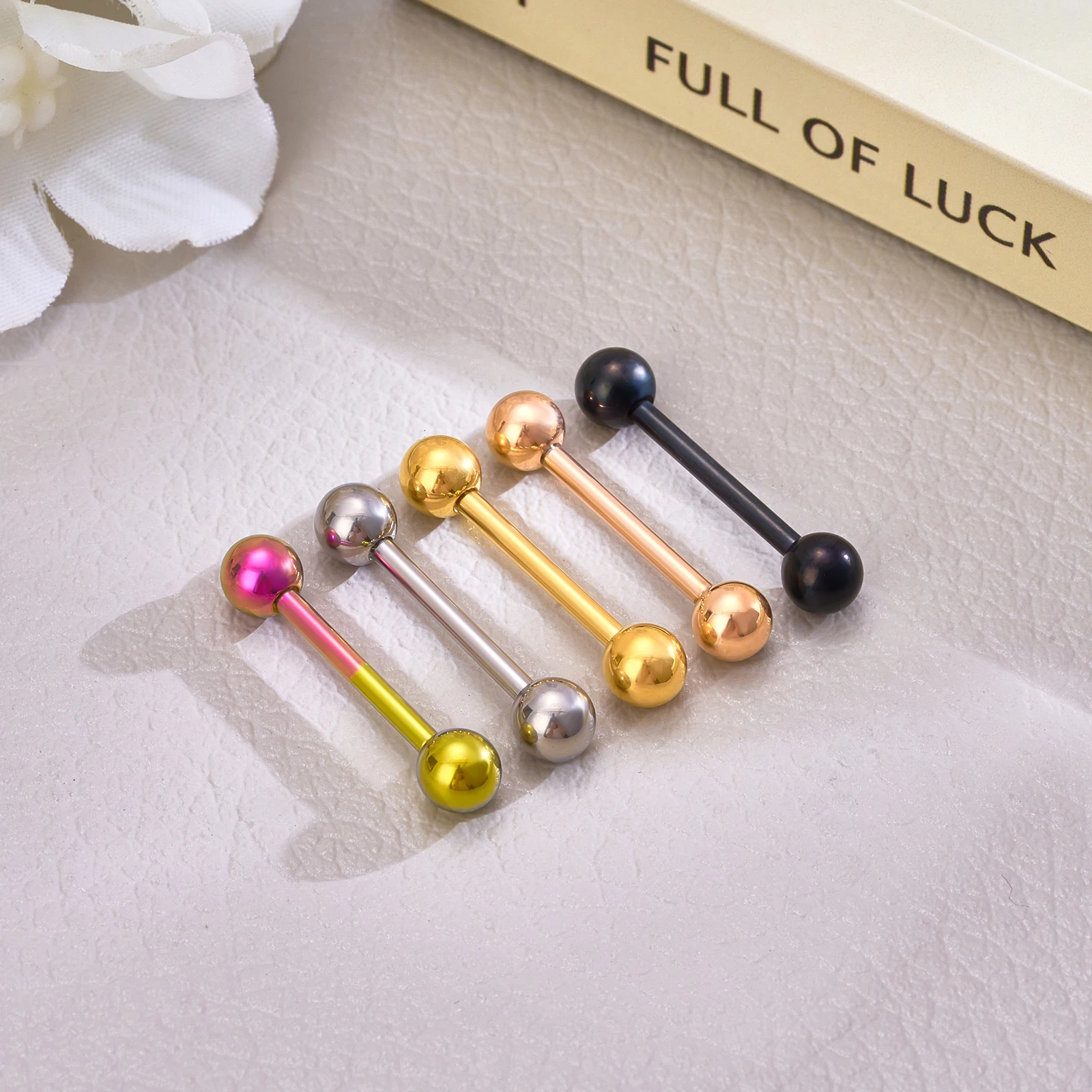 1/10 Stück Externer/Interner Gewinde-Piercing-Schmuck aus G23 Titan, 14G 16G, langer Industrial Barbell Ring, Zungenpiercing, sexy Barbell – Detail 18