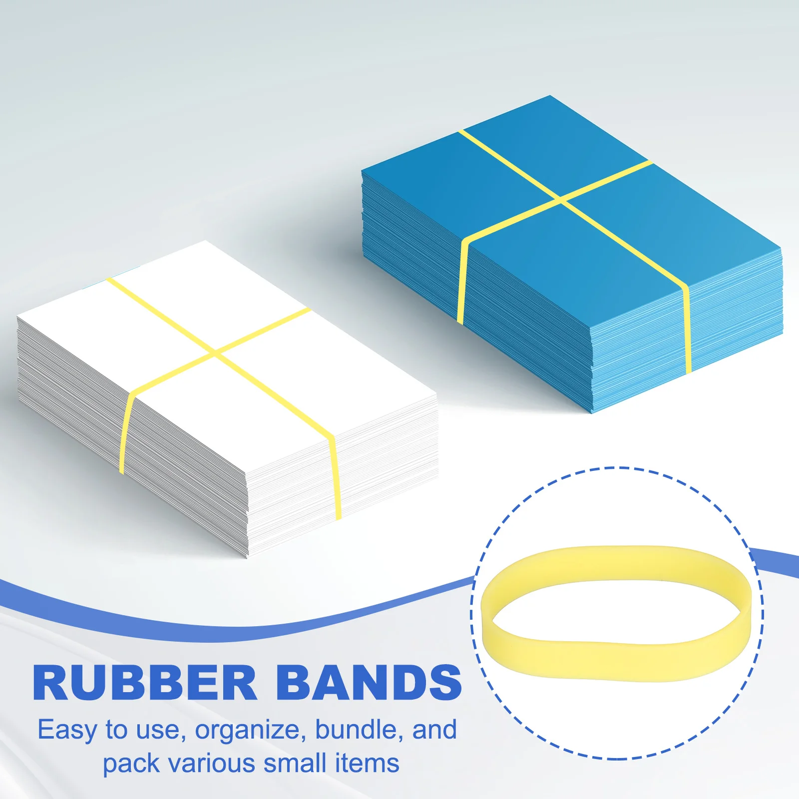 80pcs Silicone Rubber Bands Cable Ties 0.9-1.5
