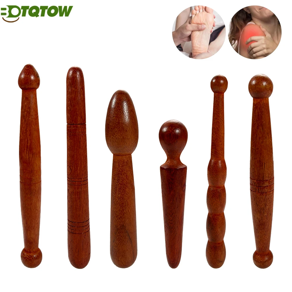 

Деревянные массажные палочки BOTQTOW (1 шт.) для рефлексотерапии стоп и рук, массажер для лица, шеи, спины, талии, для точечного массажа (тайский массаж)