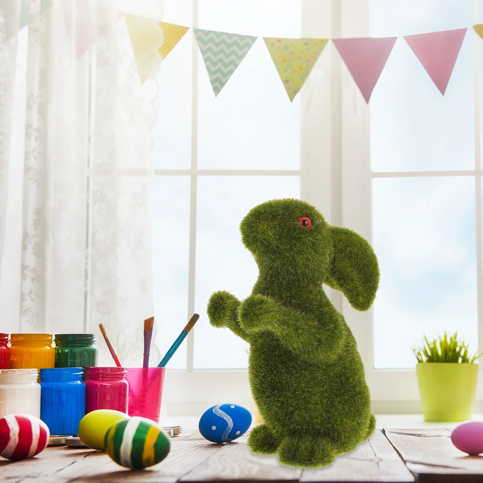 

Bunny Easter Decoration Bright Green Rabbit Ornament Lovely Small Rabbit Decor Easter Garden Lawn Decoration Adornment