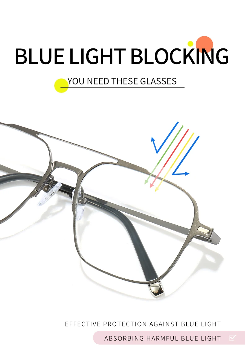 Metall 3-in-1 neuer Stil Magnet Clip auf Brillengestell Trend polarisierte Sonnenbrille für Männer 2023 optische Computerbrille UV400 7009 – Detail 4