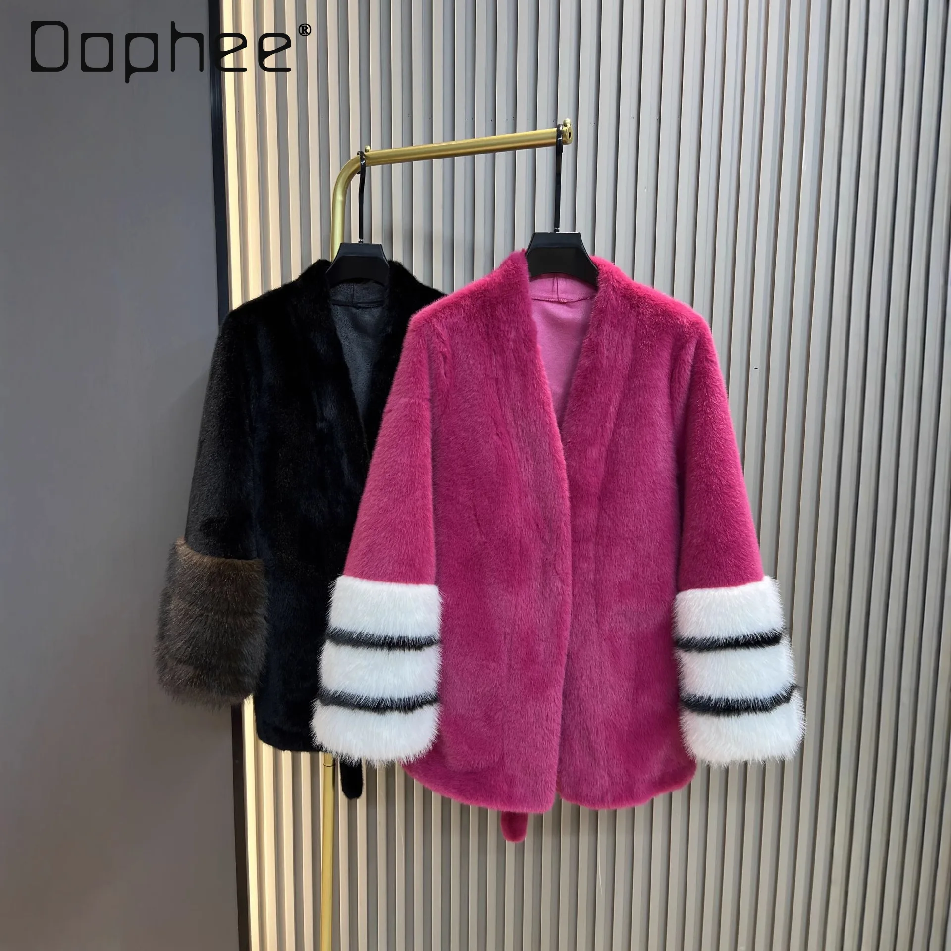 

Faux Mink Fur Mid-Length Coat for Women 2025 Winter New Style Youthful Elegant Age-Reducing Warm Faux Fur Coat