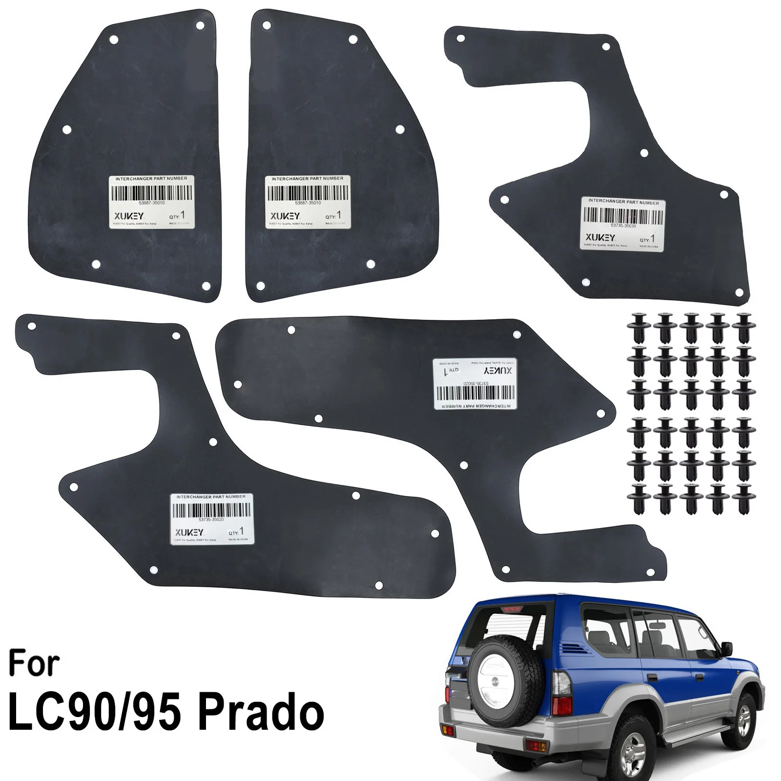 5X For Toyota Land cruiser Prado Colorado J90 1996-2002 Inner Fender Seals Engine Splash Shields Liner Apron Rubber Guard Clips
