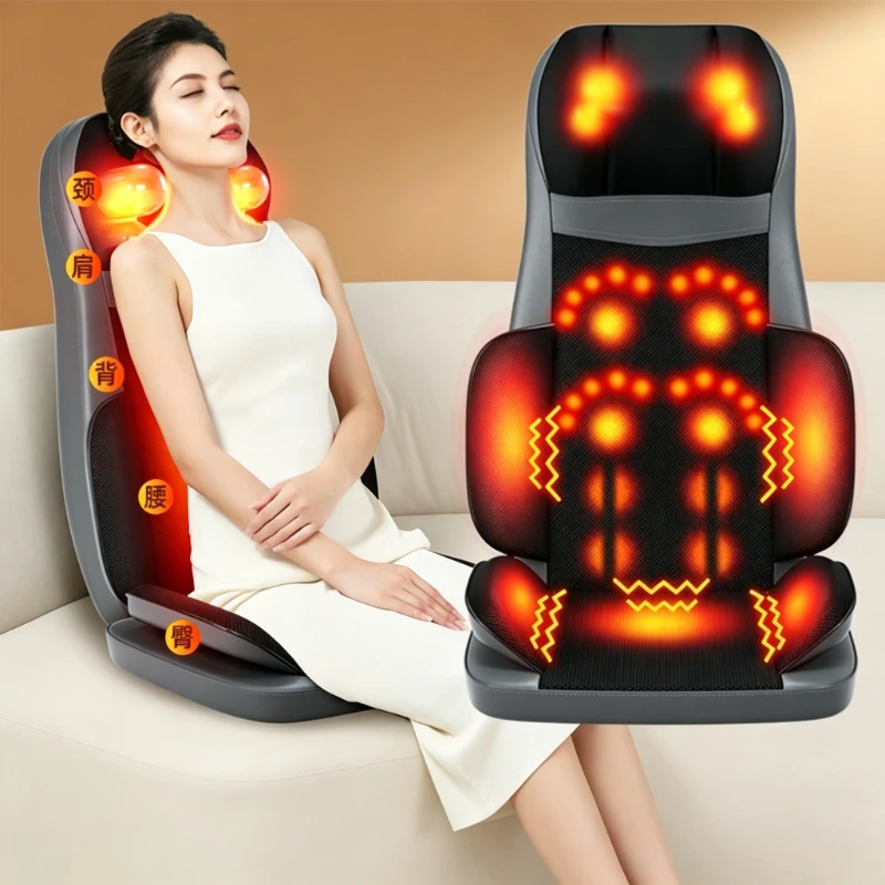 Neck & Lumbar Massage Cushion, Simulated Hand Massaging Back Support Pillow, Breathable Comfortable for Car Chair Home Durable