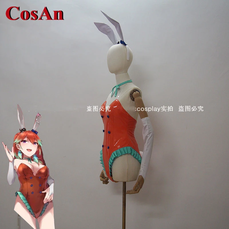 CosAn Anime VTuber Hololive Takanashi Kiara Cosplay Costume Sweet Bunny Girl Uniform Activity Party Role Play Clothing