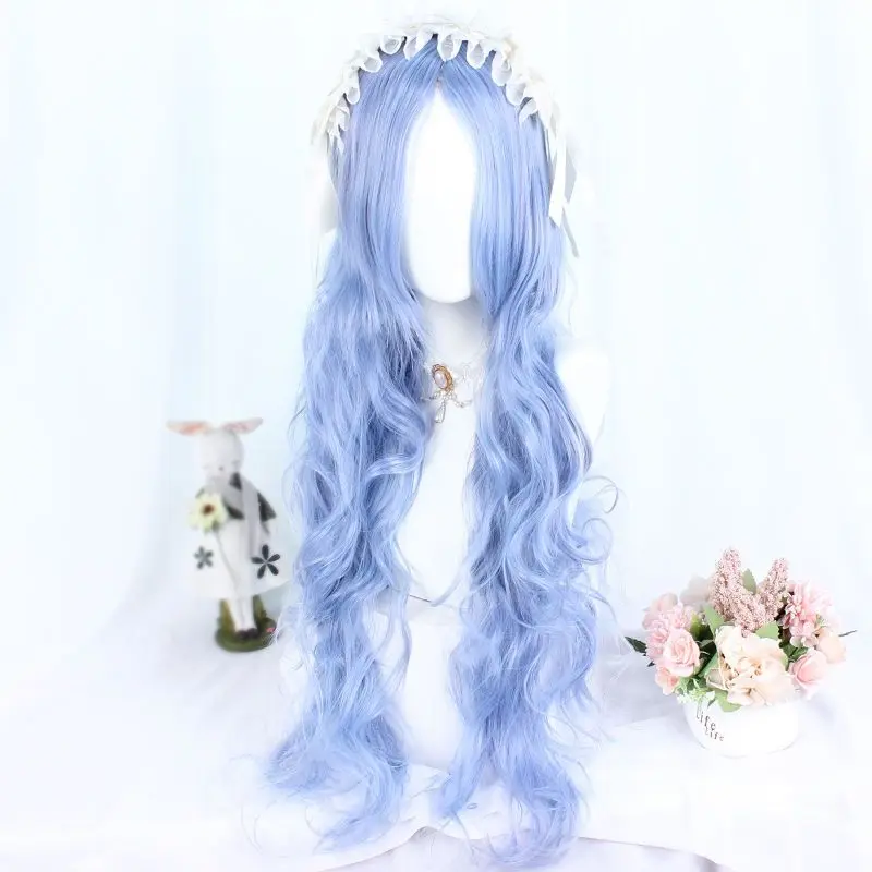 하라주쿠 로리타 가발 긴 곱슬머리 캐주얼 코스프레 달콤한 카와이 데일리웨어 애니메이션 의상 헤어