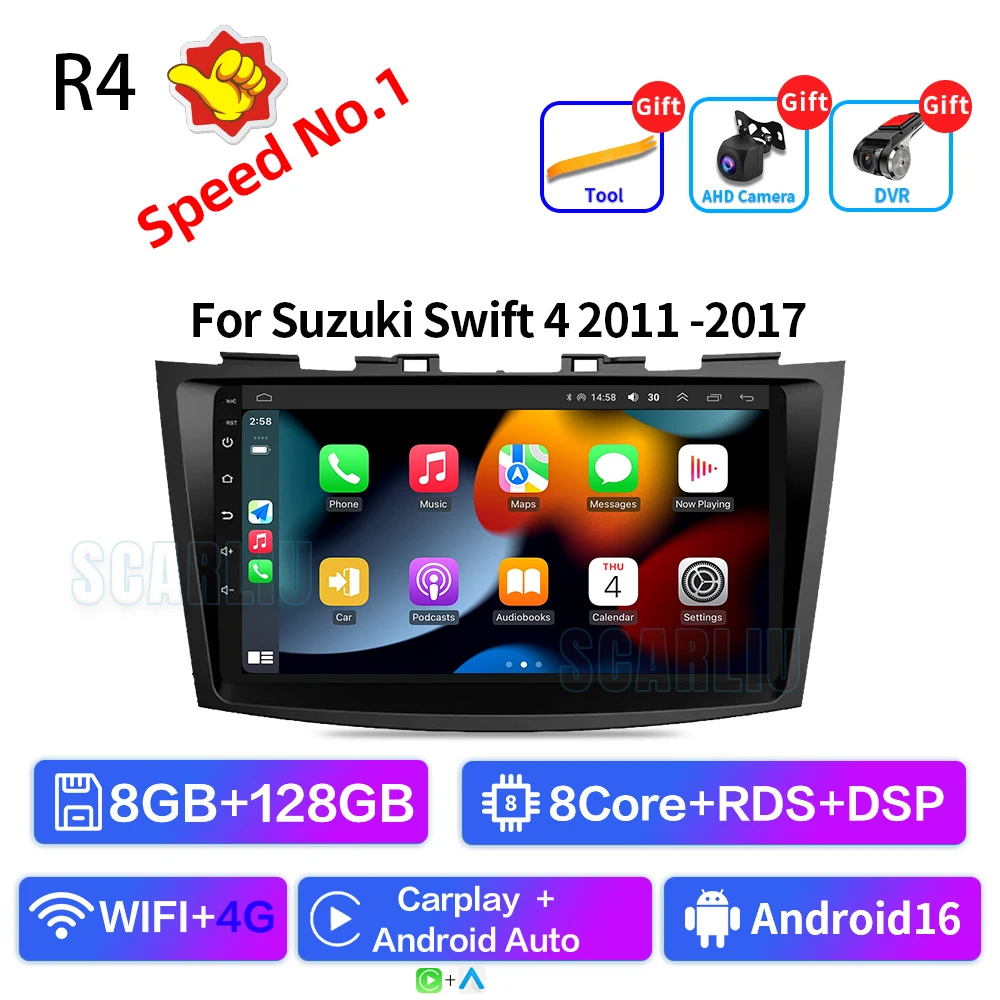 Android 16 Autoradio Stereo Voor Suzuki Swift 4 2011 2012 2013 2014-2017 Multimedia Video Player Carplay auto Audio Stereo GPS