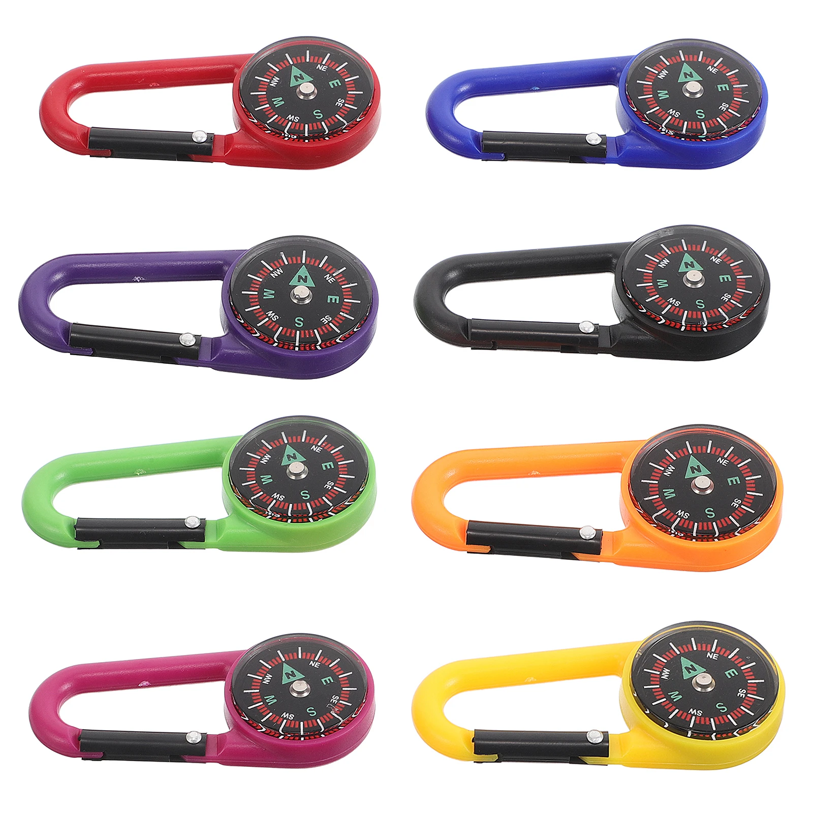 

8 Pcs Outdoor Carabiner Compass Travel Backpack Abs Climbing Sticks Accessories