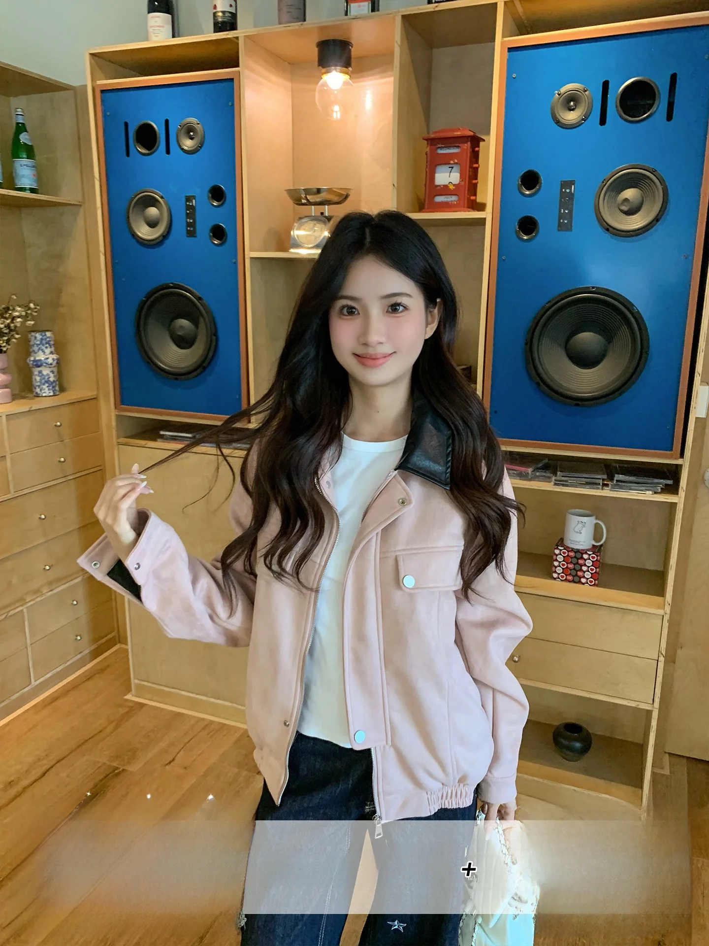 

Американский цветной джемпер с цветовым воротником, женская повседневная винтажная универсальная рабочая одежда, пальто из полиэстера и нейлона, ветрозащитное волокно Cosite