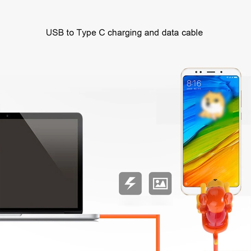 Zabawna dla psa dotykowego kabel do ładowarki telefonu dla poruszającego się bezpaskiego psa z szybkim ładowaniem kabla USB C z przełącznikiem