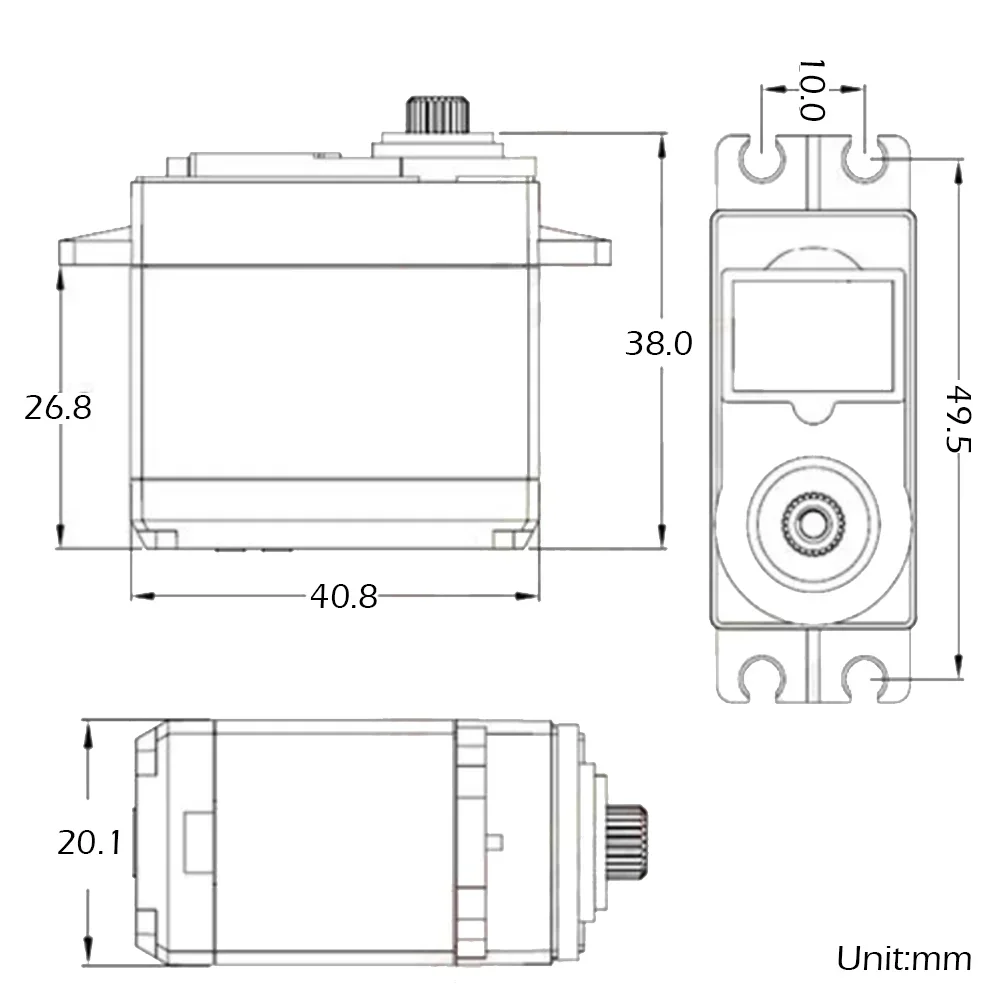 Feetech FS5103R RC Servo 3kg.cm 360 Degree Continuous Rotation Servo Motor 25T Wheel 4.8-6V for RC Car Robotic Airplane Drone