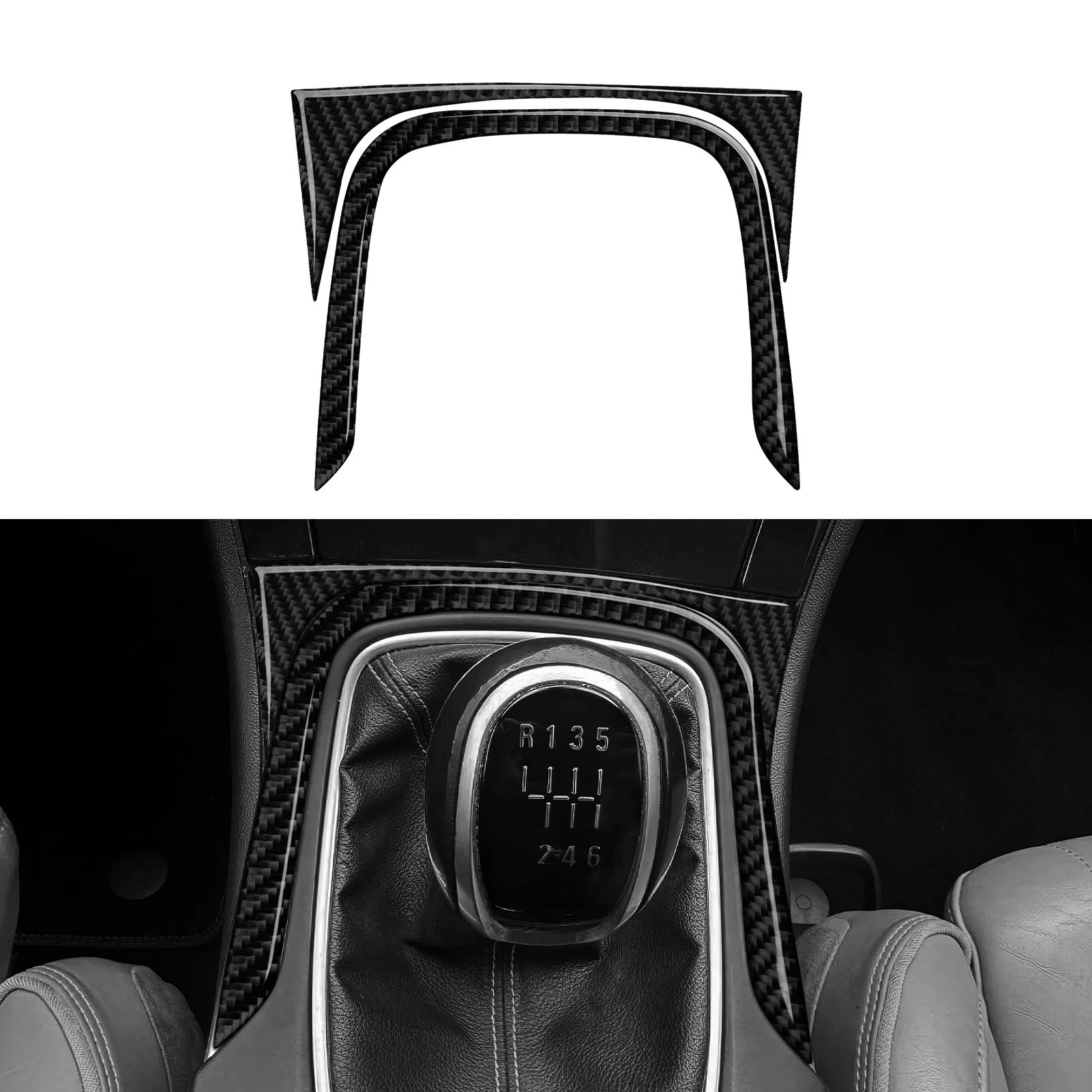 2pcs Carbon Fiber Interior Sticker Set. Car Center Console Gear Shifting Panel. For Opel Insignia A (2008-2013) Trim Accessories