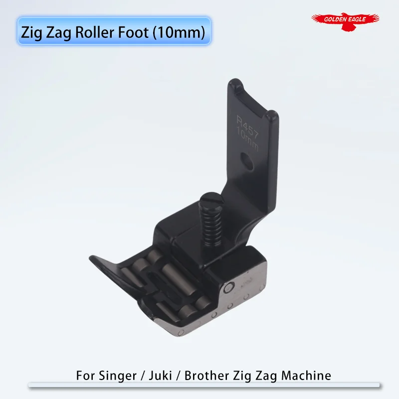 Calcador de rolo R457 (10mm) se encaixa em máquinas de costura industriais Zig Zag Singer 457, JUKI LZ-2280, 2284, 2290, Consew 175RB