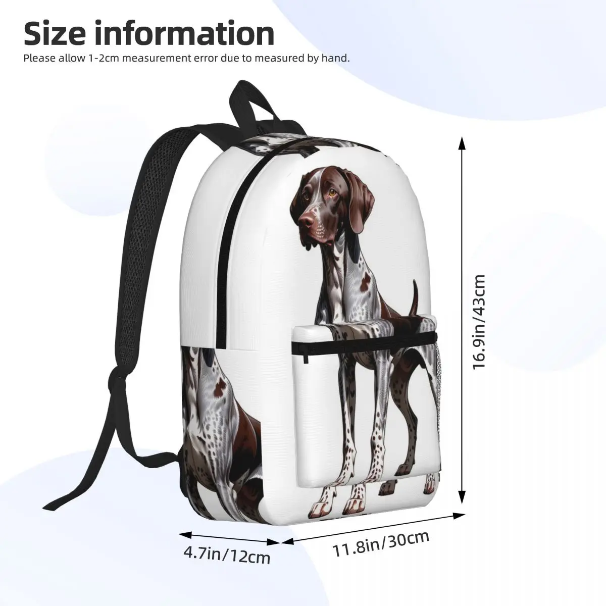 German Shorthaired Pointer Dog Bone And Paw Backpack Daypack Large Capacity BookBag School Bag Shoulder Bags for Men Women view 4