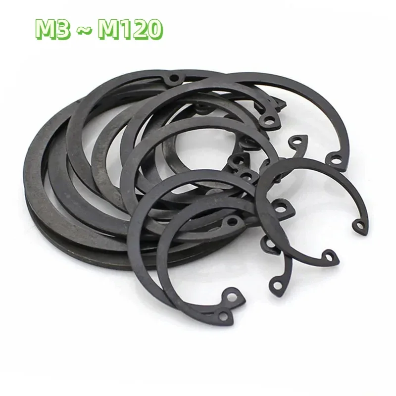 Black 65 Manganese Steel M3 M4 M5 M6 M7 M8 M9 M10~M120 Shaft Retaining Ring C-type Outer Ring Elastic Clip