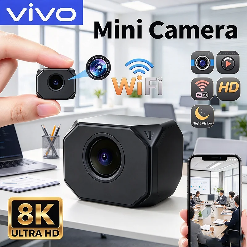 VIVO 8K Mini Security Camera High Definition Surveillance with Full Color Night Vision Waterproof WiFi Motion Monitoring 2027