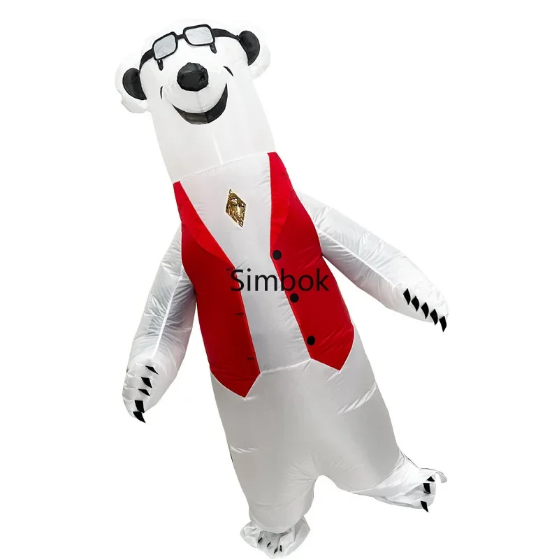 Polar Bear Inflatable Costume for Halloween and Christmas, Lovely Doll, Big White Bear Costume