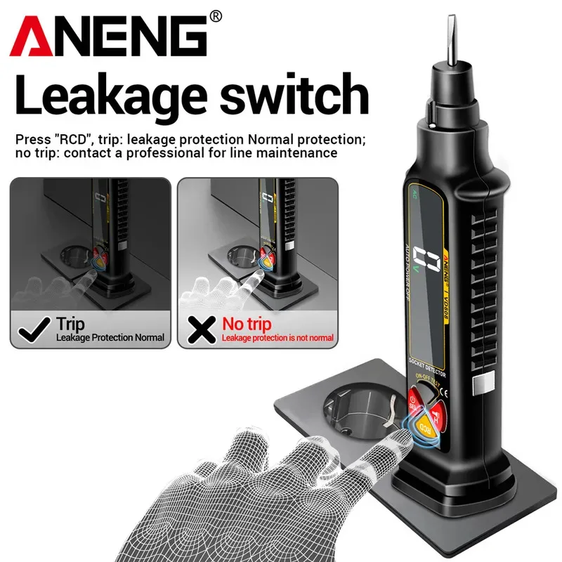 ANENG VD808 Socket Circuit Analyzer AC/DC Voltage Measurement US/EU Plug Leakage Polarity Leakage NCV Voltage Sensing Tester Too