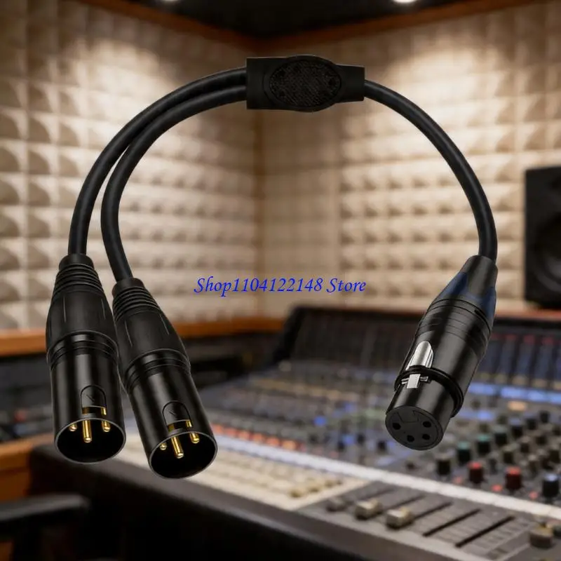 P9FA High Performances XLR 4Pin To Double 3Pin Music Adapter Cord For Recording And Broadcasting Professional Sound Devices