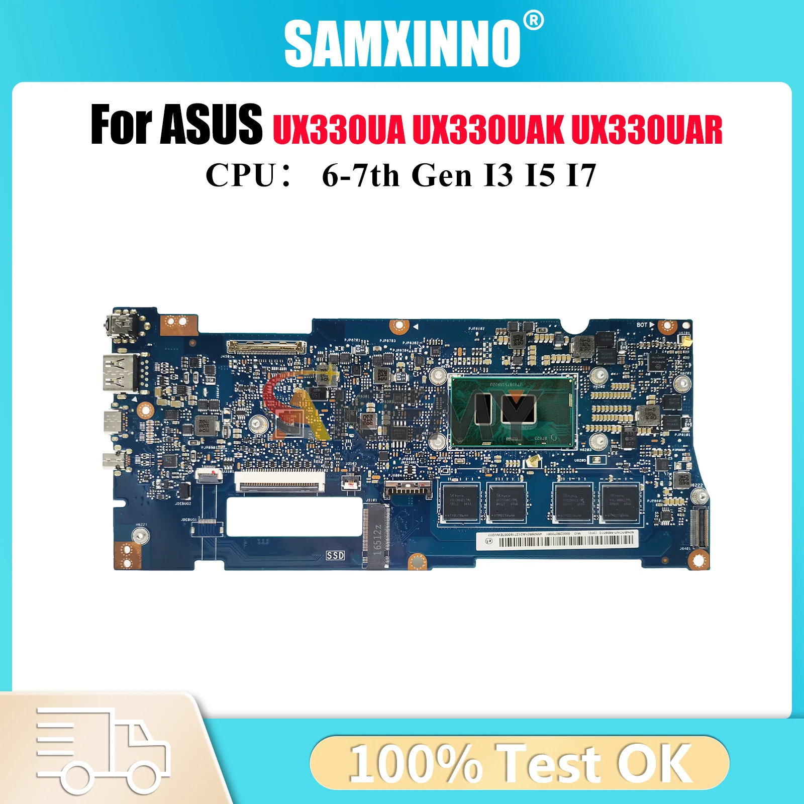 

Материнская плата UX330UA для ноутбука ASUS ZenBook UX330UAK UX330UAR UX330U U3000U UX330UA, материнская плата с процессором I3 I5 I7, тест ОК, быстрая доставка