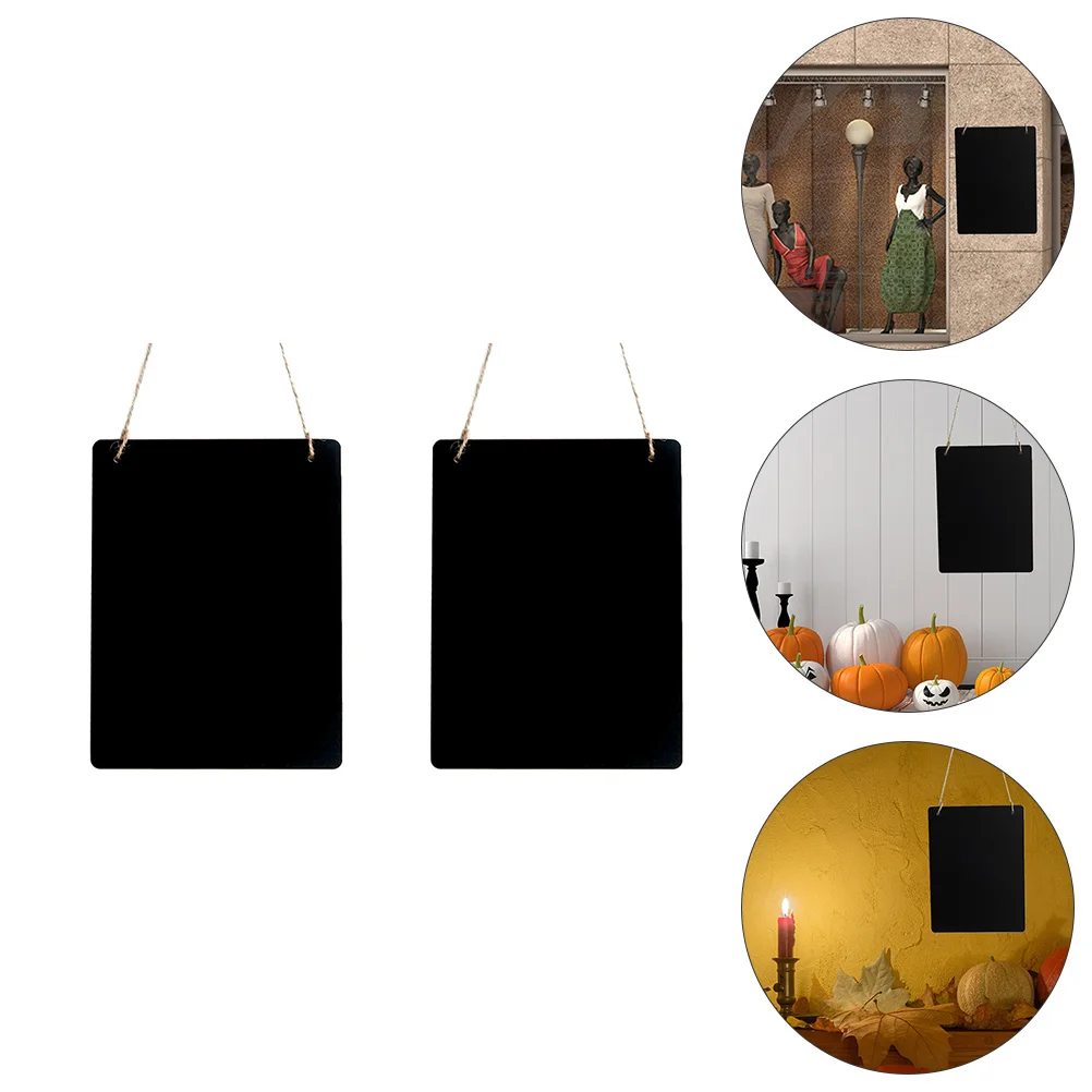 

2pcs Wooden Diy Double Sided Chalkboard Hanging Small Blackboard Lightweight Decorative Writing Board For Home Wall Door
