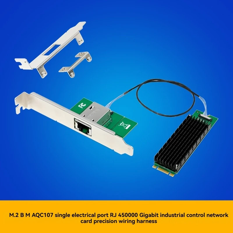 M.2 B+M 10G Embedded Industrial-Grade Network Adapter AQC107 Single Electrical Port 10G Industrial Control Server