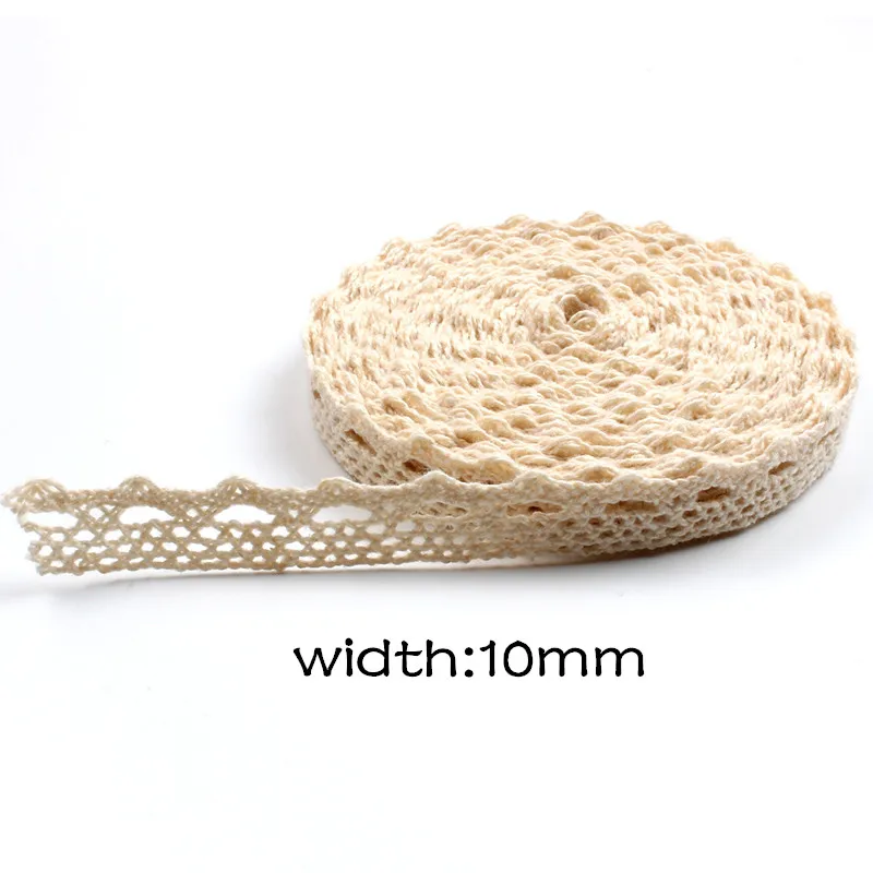 2/5/10Yards Apparel Sewing Fabric Ivory Cream CottonTrims Crocheted Lace Applique Ribbon Handmade Accessories DIY Hat Tablecloth