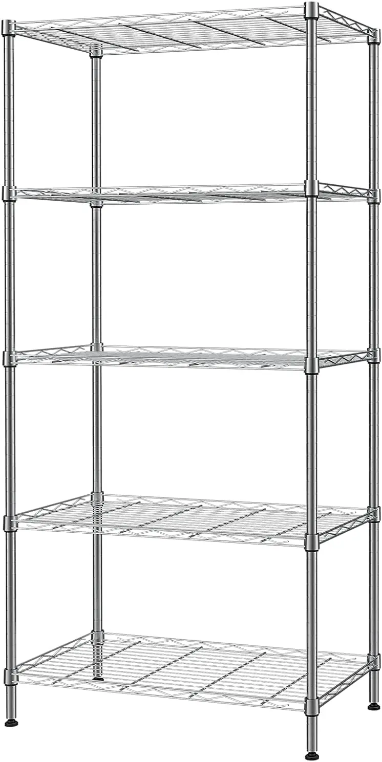 

Wire Shelving Unit Storage Shelves Metal for Pantry Closet Kitchen Laundry 660Lbs Capacity 23.6" L x 14" W x 59.1" H Silver