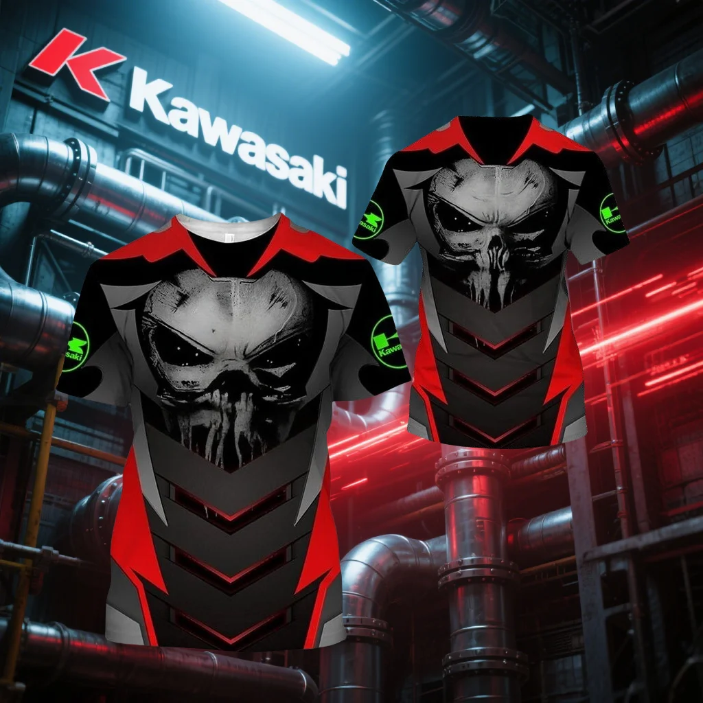 

New Kawasaki Motorcycle T Shirt Men Women 3D Print Quick-Drying Breathable Motorcycle Tops Men Summer Sports Comfort T-shirts 1