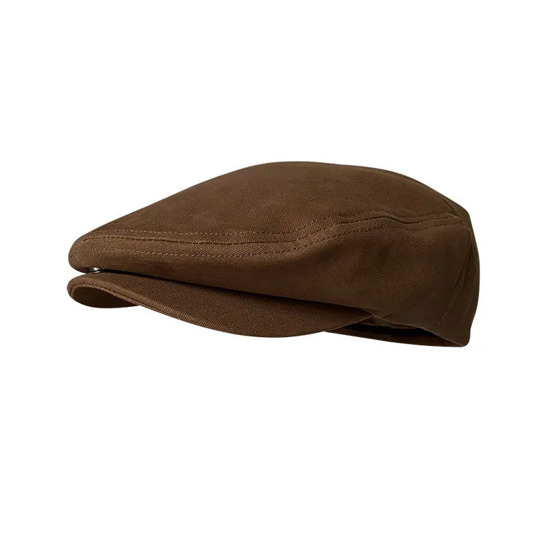 Unisex Coffee Japanese Retro Literary Forward Cap, British Streetwear Painter Beret Peaked Hat, Breathable Hat for Spring Summer