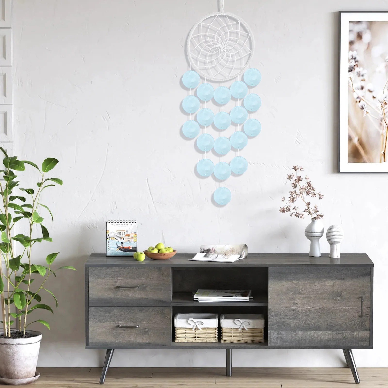 

100Pcs Natural Round Shells Pieces Polished Slices for Wind Bell Making DIY Pendant Craft Supplies Round Shells Pieces