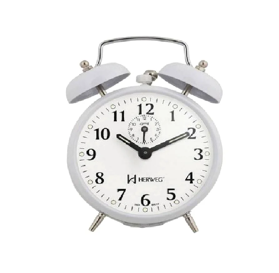 Decorative and Functional Old Style Cord Mechanical Alarm Clock Bell with High Sound 2208 White