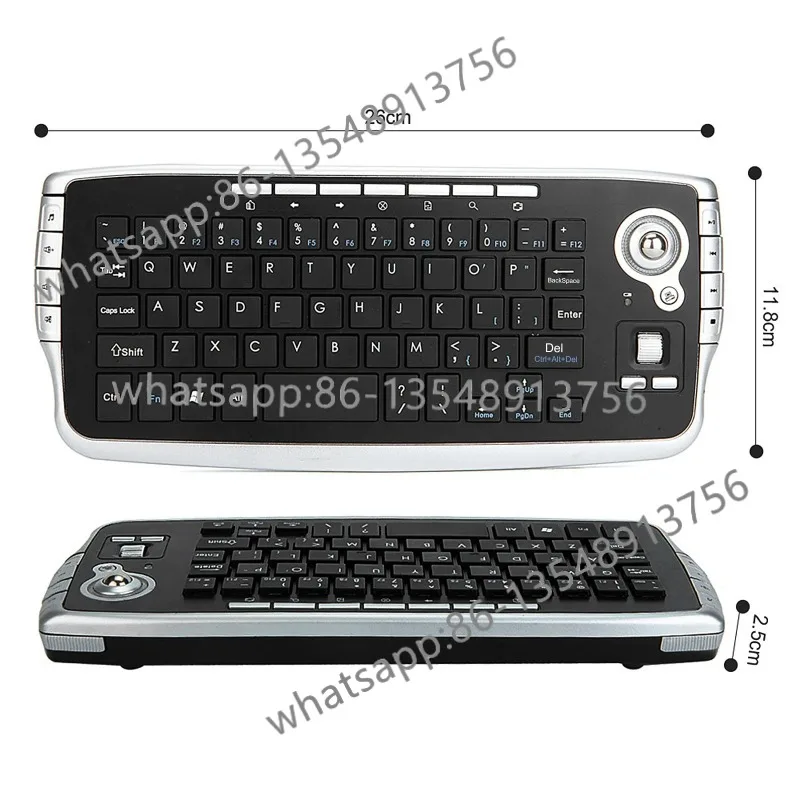 

2.4G Trackball Mini Wireless Keyboard Mouse 2-in-1
