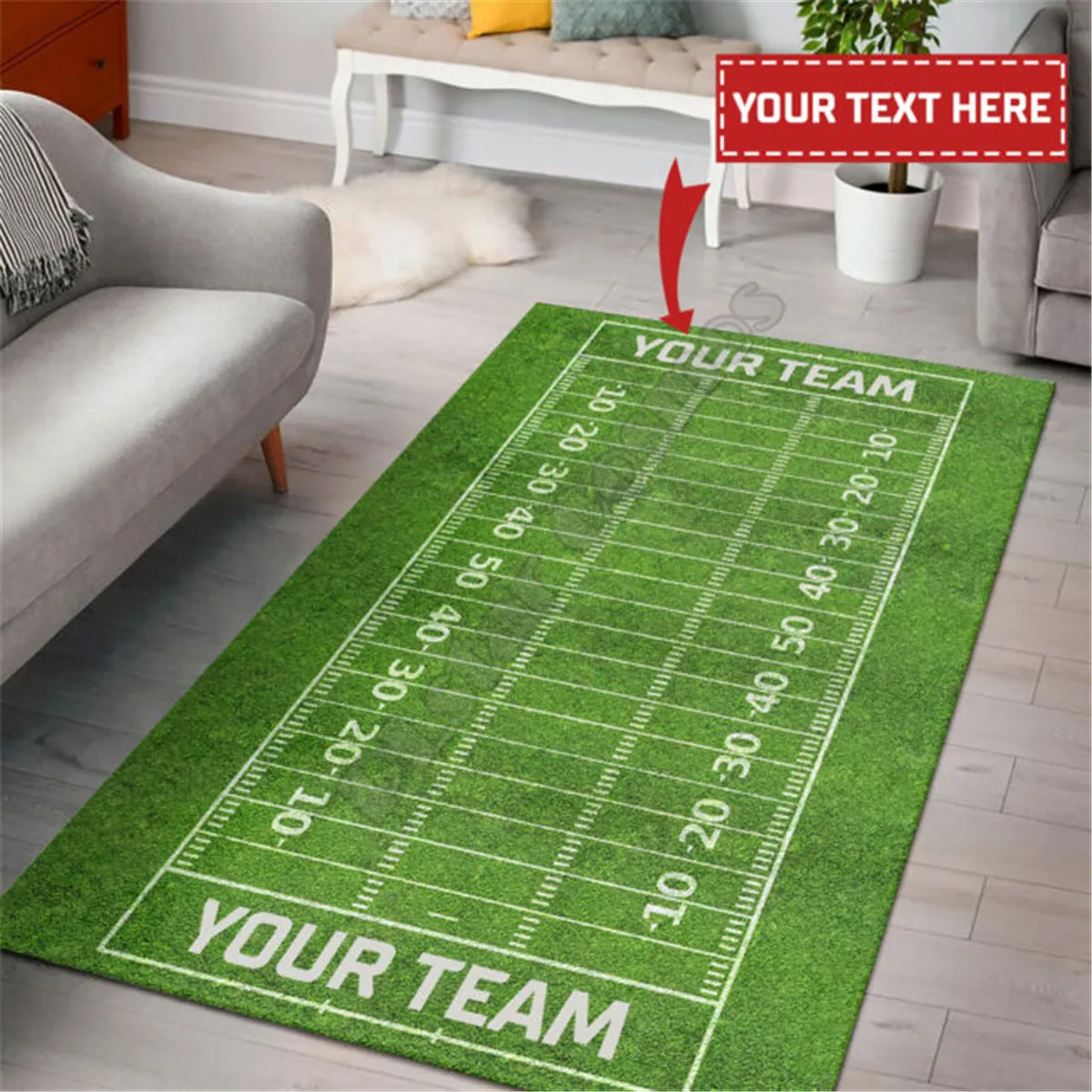 

American Football Rectangle Custom Name Area Rug 3D Printed Non-slip Mat Dining Room Living Room Soft Bedroom Carpet