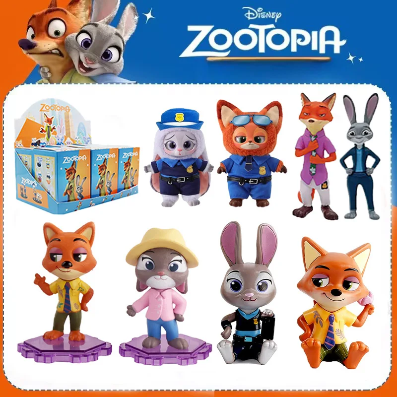 

HOTDisney Zootopia Series, хорошие сидячие слепые коробки, фигурки, милые фигурки судьи, Ника, флэш- Финника, настольные украшения, детские рождественские подарки