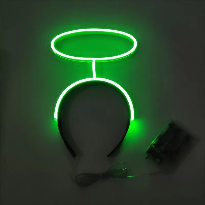 

Светящаяся в темноте повязка на голову с ангельским ореолом – неоновый светящийся головной убор для косплея, ночных вечеринок, рейвов и фестивалей. аксессуары