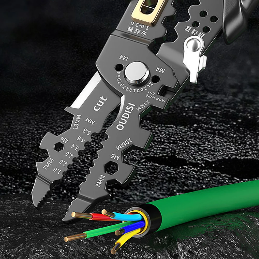 YLONDAO Multifunctional Electrician Pliers Long Nose Pliers Wire Stripper Cable Cutter Terminal Crimping Hand Tools