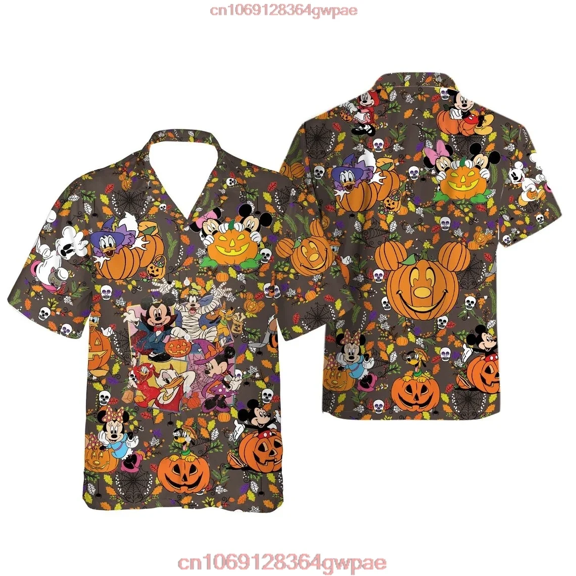 Mickey Mouse Halloween Hawaiian Shirt Men Women Short Sleeve Shirt Disneyland Hawaiian Shirt Casual Party Shirt Kids Beach Shirt