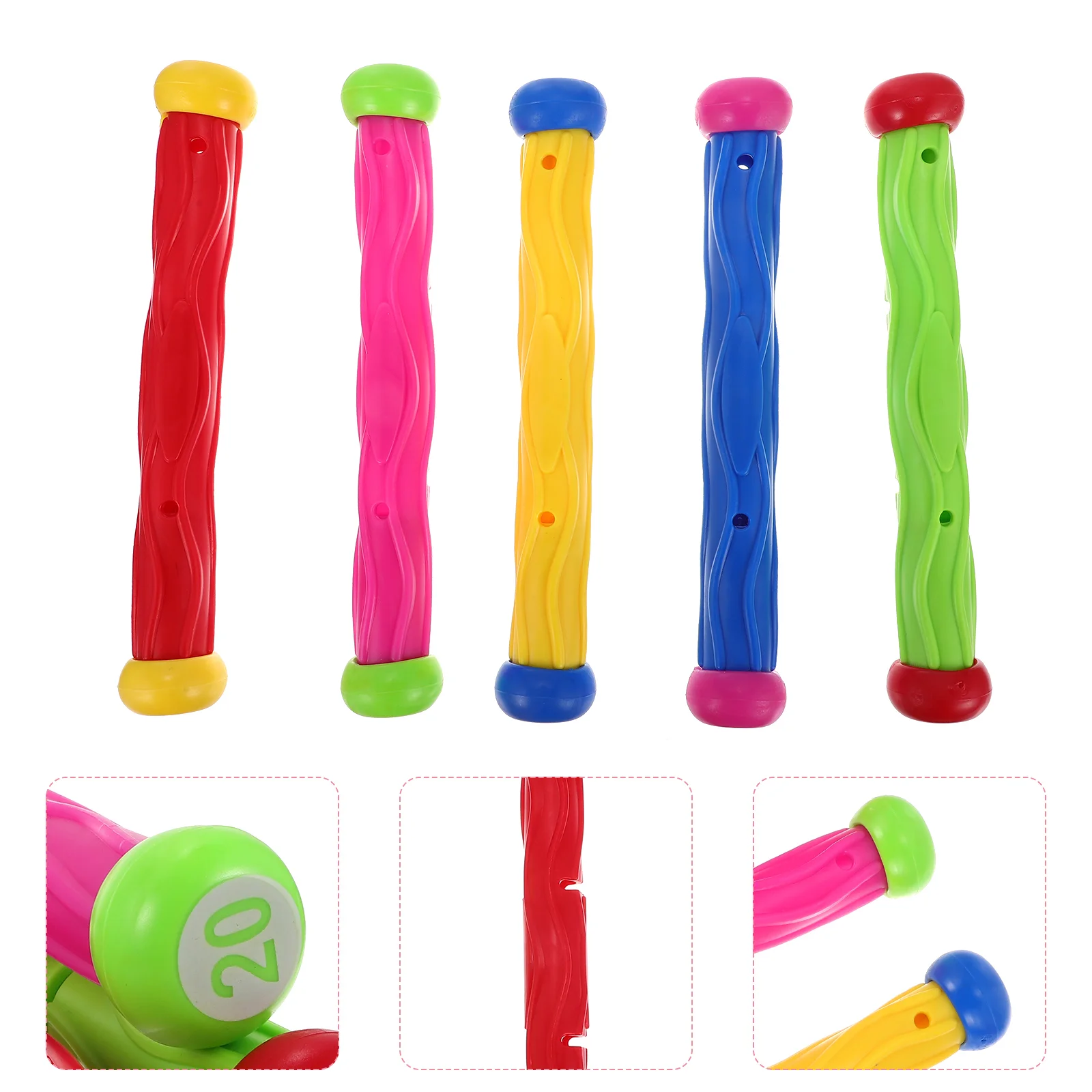 5 Pcs Diving Toy Rocket Tube Plugs Net Swimming Sticks Dive for