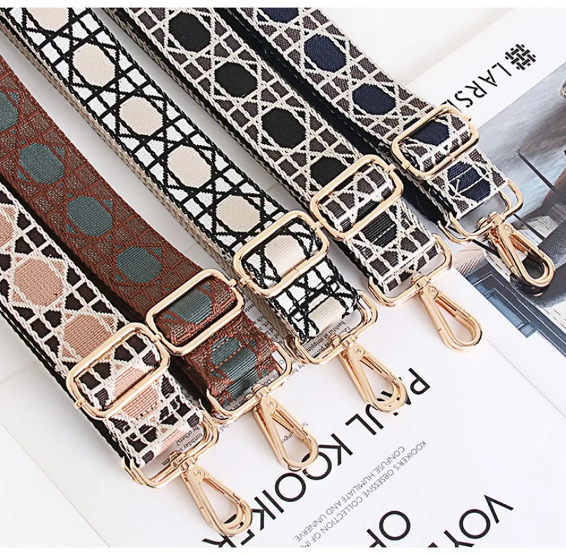 

3.8cm Women Shoulder Tic-tac-toe Pattern Messenger Bags DIY Adjustable Strap Bag Accessories Female Handbag Strap