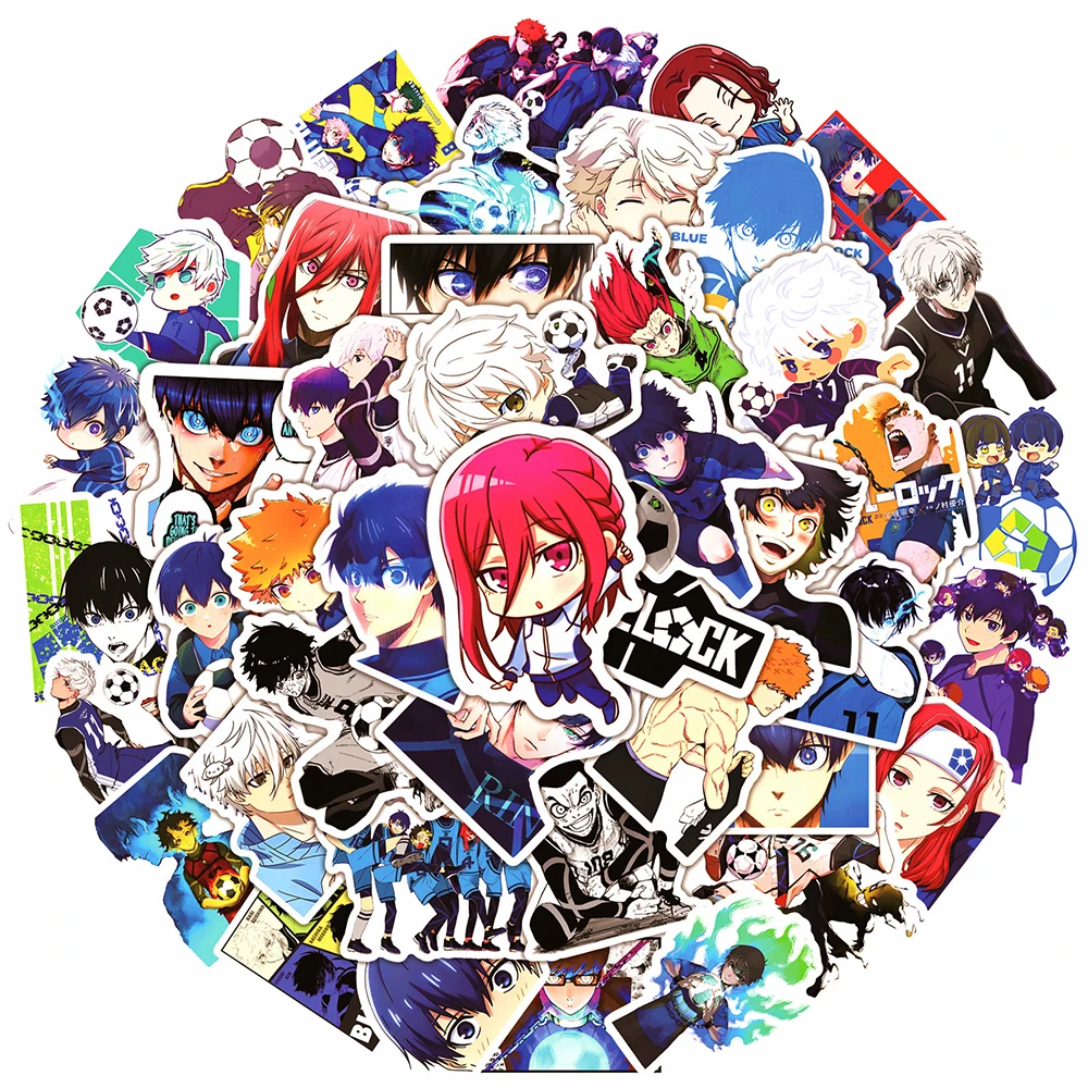 10/30/50pcs Cool Football Anime Blue Lock Stickers Cartoon Isagi Yoichi Graffiti Sticker Phone Diary Luggage Decal for Kids Toy