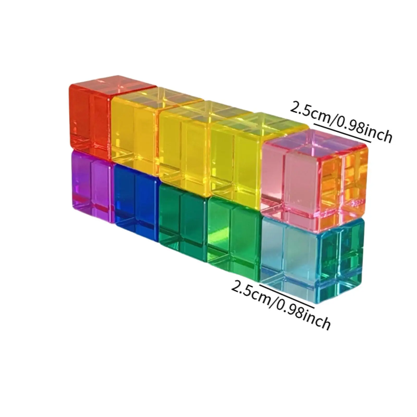 20 ชิ้น Rainbow Building Blocks ชุดก้อนสีสันซ้อนอัญมณีสําหรับเด็กชายหญิงอายุ 3-6 คริสต์มาสของขวัญสีบล็อกความรู้ความเข้าใจ