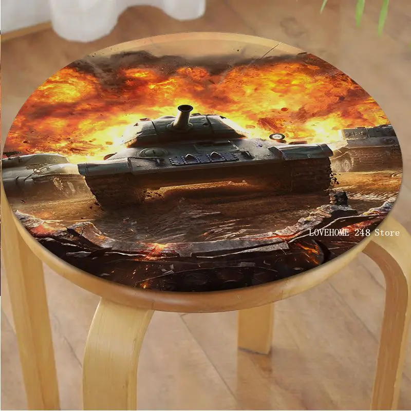 World Of Tanks Round Sofa Mat Dining Room Table Chair Cushions Unisex Fashion Anti-slip Sofa Cushion